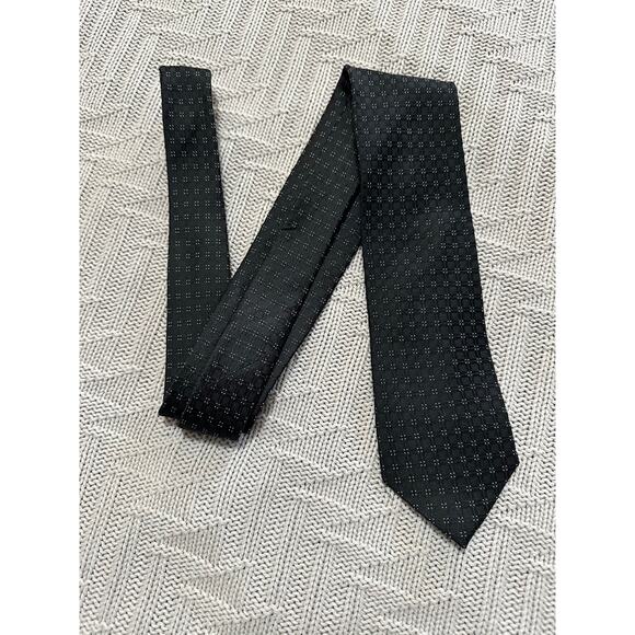 Calvin Klein black geometric silk tie - Picture 1 of 5